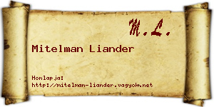 Mitelman Liander névjegykártya